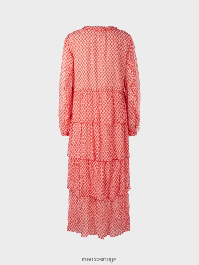 apģērbs mandarīns VRBHXD110 Marc Cain plūksna kleita ar punktu rakstu