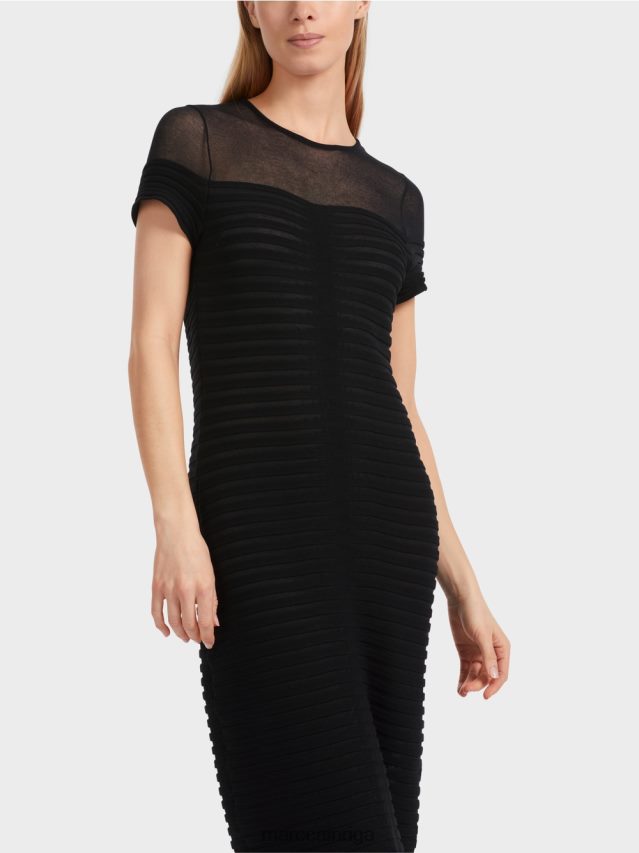 apģērbs melns VRBHXD10 Marc Cain pieguļoša \"rethink together\" kleita