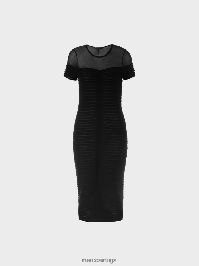 apģērbs melns VRBHXD10 Marc Cain pieguļoša \"rethink together\" kleita