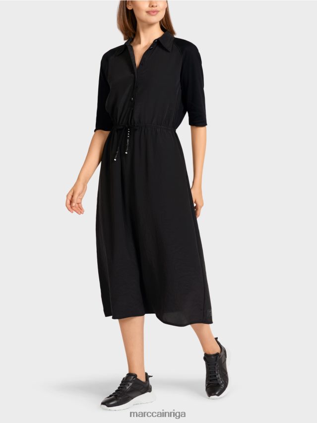 apģērbs melns VRBHXD118 Marc Cain kleita no jauktiem materiāliem