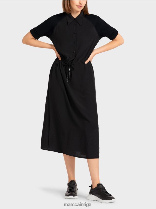 apģērbs melns VRBHXD118 Marc Cain kleita no jauktiem materiāliem