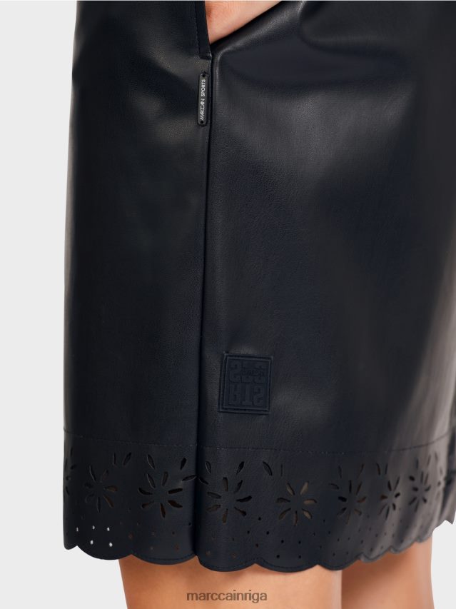 apģērbs melns VRBHXD119 Marc Cain kleita no mākslīgās ādas