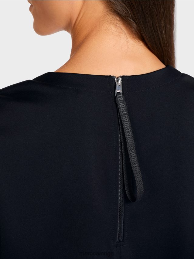 apģērbs melns VRBHXD119 Marc Cain kleita no mākslīgās ādas