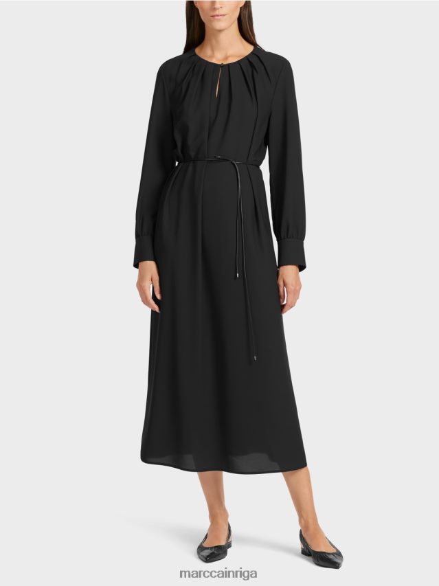 apģērbs melns VRBHXD130 Marc Cain eleganta kleita retro stilā