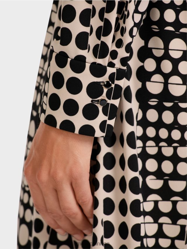 apģērbs melns VRBHXD131 Marc Cain kleita ar op-art dizainu