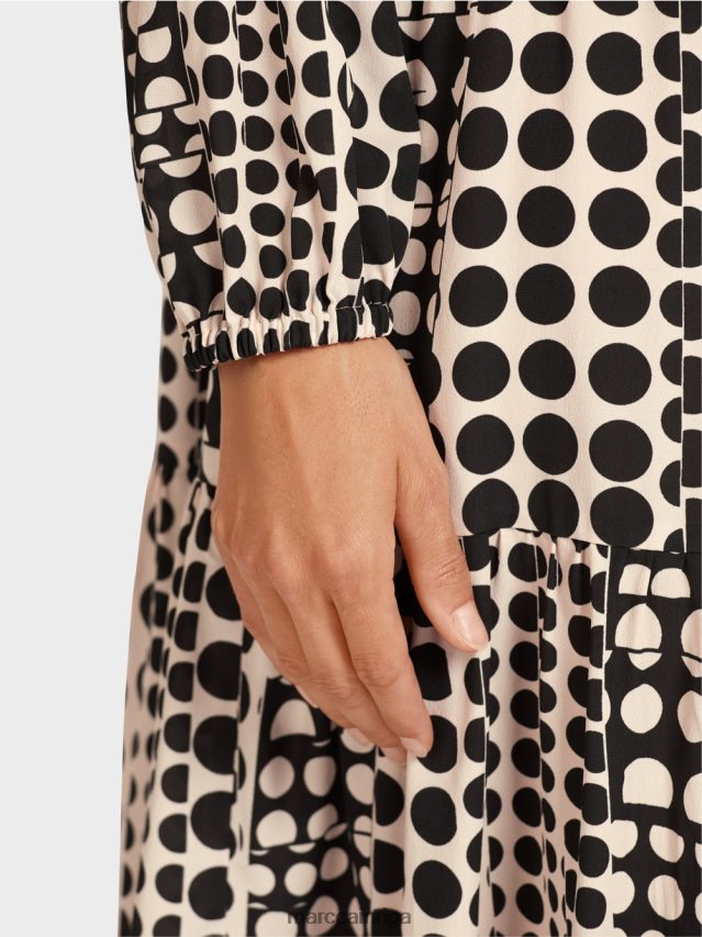 apģērbs melns VRBHXD134 Marc Cain kleita no pārstrādāta poliestera