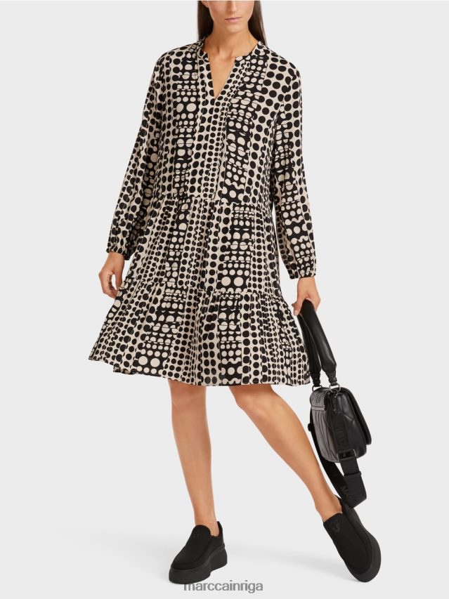 apģērbs melns VRBHXD134 Marc Cain kleita no pārstrādāta poliestera