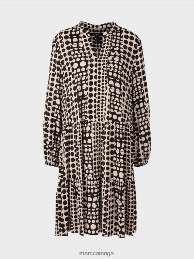 apģērbs melns VRBHXD134 Marc Cain kleita no pārstrādāta poliestera