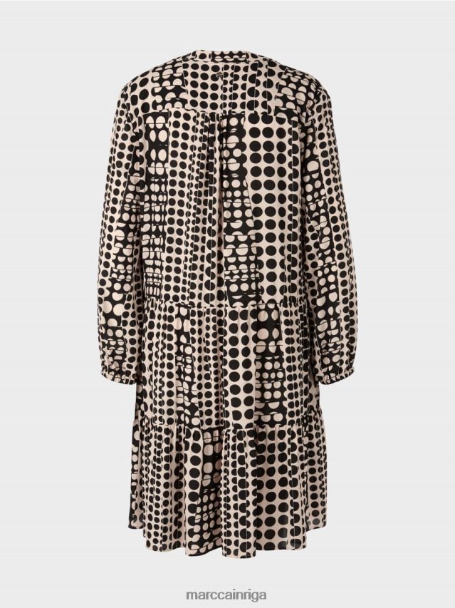 apģērbs melns VRBHXD134 Marc Cain kleita no pārstrādāta poliestera