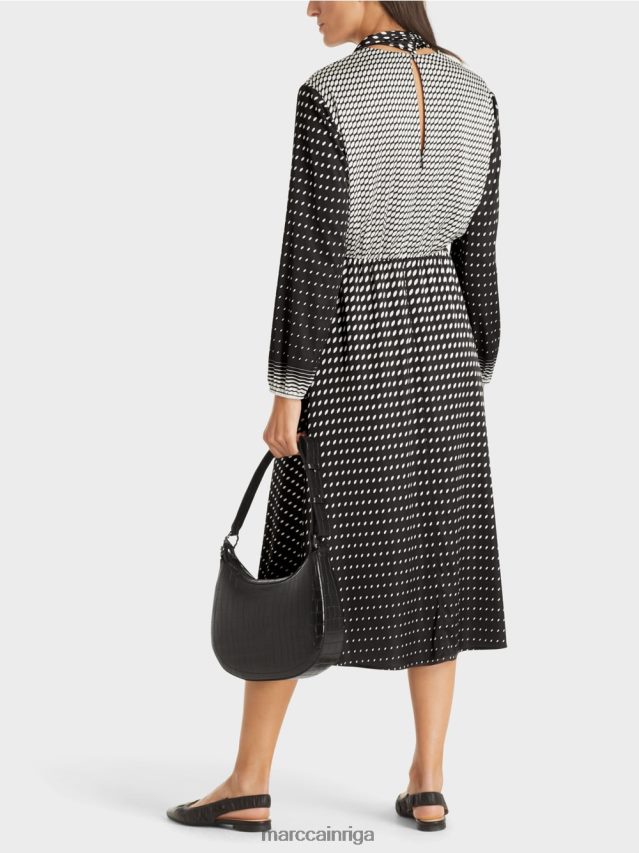 apģērbs melns VRBHXD144 Marc Cain kleita ar rakstu maisījumu