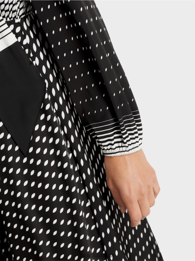 apģērbs melns VRBHXD144 Marc Cain kleita ar rakstu maisījumu