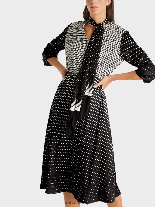 apģērbs melns VRBHXD144 Marc Cain kleita ar rakstu maisījumu