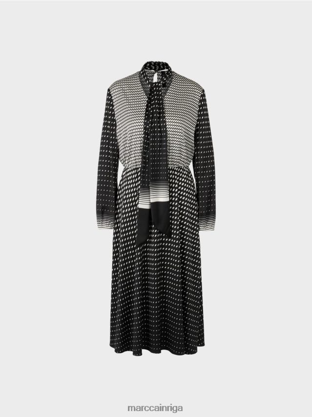 apģērbs melns VRBHXD144 Marc Cain kleita ar rakstu maisījumu