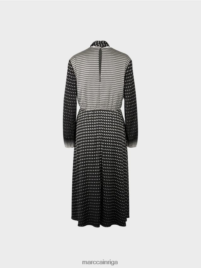 apģērbs melns VRBHXD144 Marc Cain kleita ar rakstu maisījumu