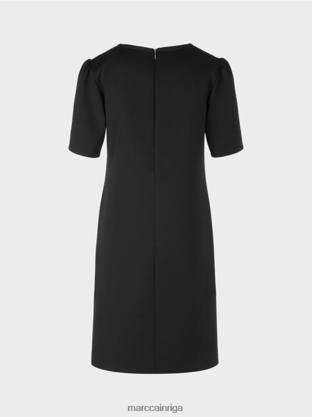 apģērbs melns VRBHXD42 Marc Cain kleita ar akcentētu plecu