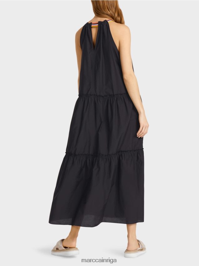 apģērbs melns VRBHXD71 Marc Cain sportiska kleita ar zīdu