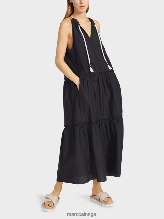 apģērbs melns VRBHXD71 Marc Cain sportiska kleita ar zīdu