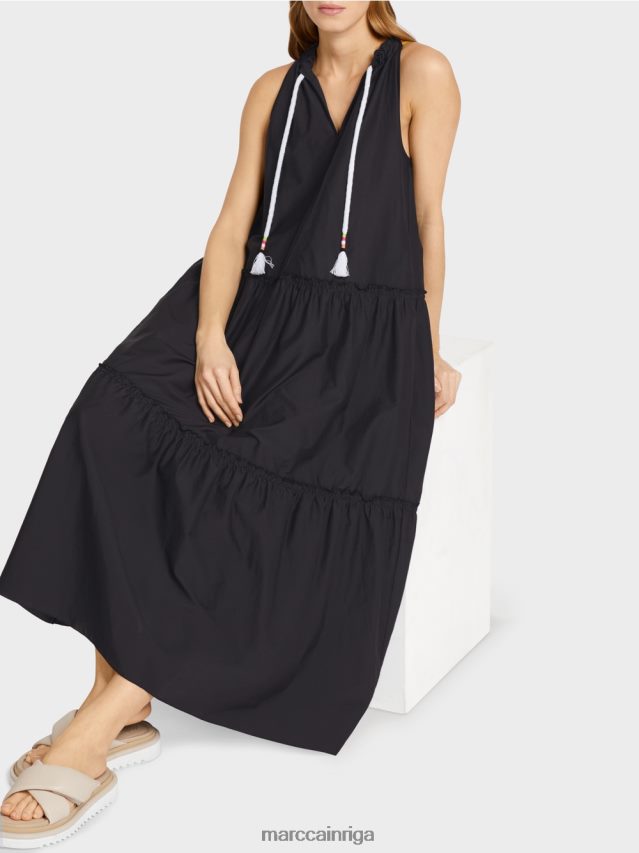 apģērbs melns VRBHXD71 Marc Cain sportiska kleita ar zīdu