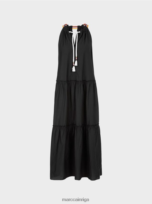 apģērbs melns VRBHXD71 Marc Cain sportiska kleita ar zīdu