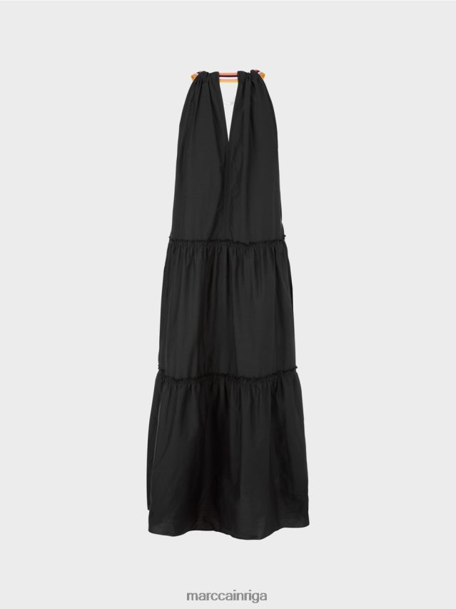 apģērbs melns VRBHXD71 Marc Cain sportiska kleita ar zīdu