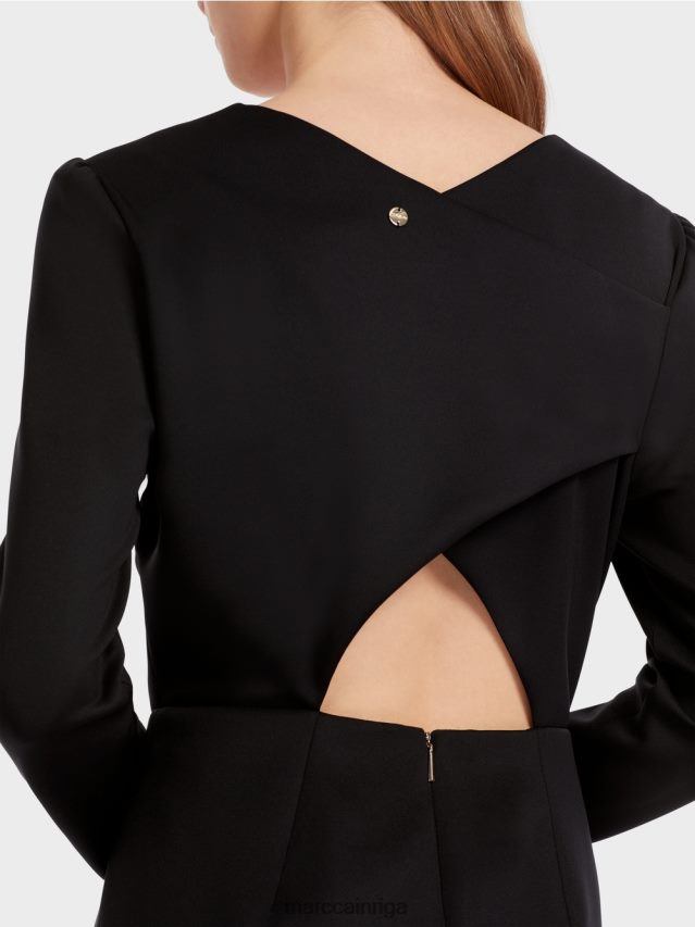 apģērbs melns VRBHXD8 Marc Cain kleita ar atvērtu muguru