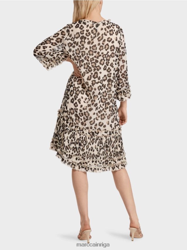 apģērbs melns VRBHXD94 Marc Cain īsa kleita ar ielocēm