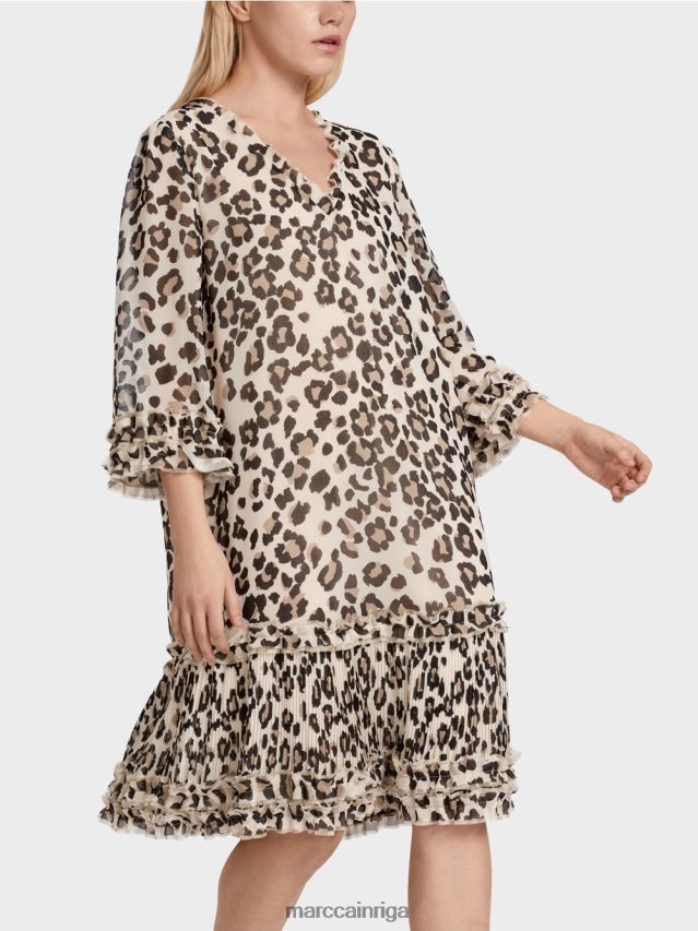 apģērbs melns VRBHXD94 Marc Cain īsa kleita ar ielocēm