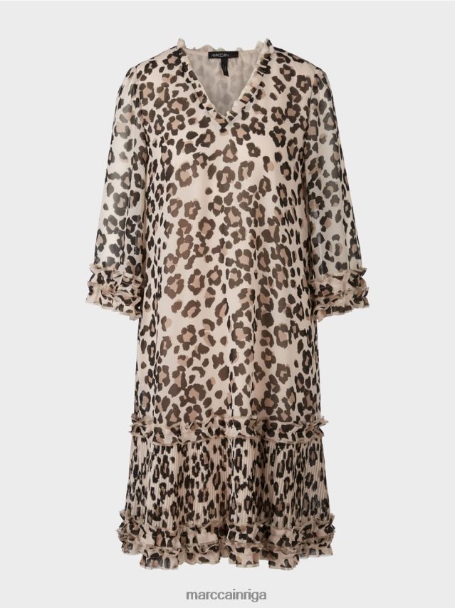 apģērbs melns VRBHXD94 Marc Cain īsa kleita ar ielocēm