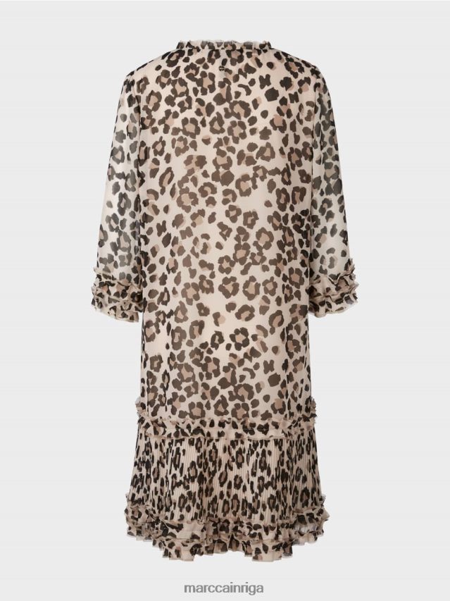 apģērbs melns VRBHXD94 Marc Cain īsa kleita ar ielocēm