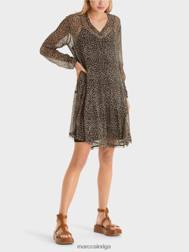 apģērbs pūderkrēms VRBHXD48 Marc Cain viegla viskozes krepa kleita