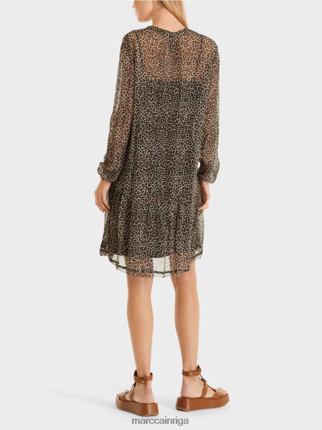 apģērbs pūderkrēms VRBHXD48 Marc Cain viegla viskozes krepa kleita