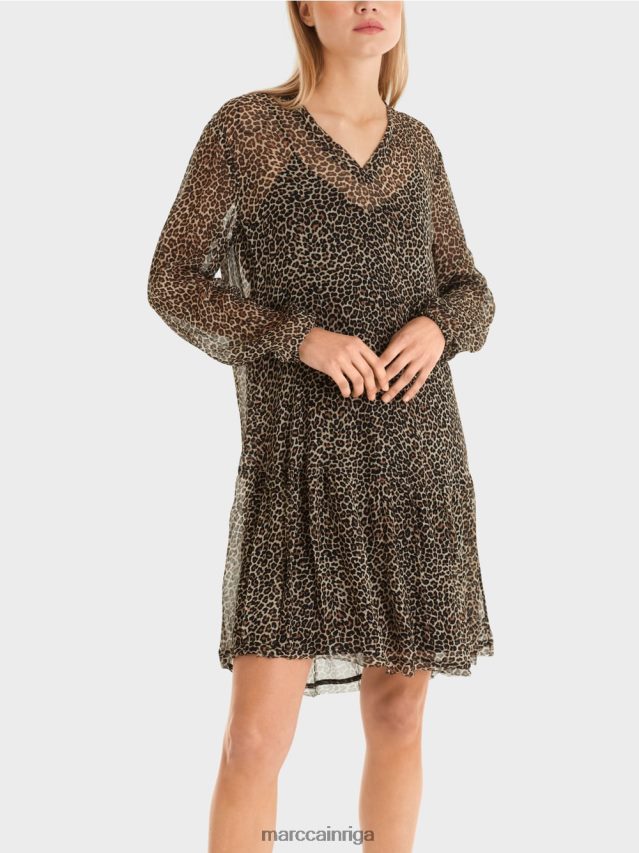 apģērbs pūderkrēms VRBHXD48 Marc Cain viegla viskozes krepa kleita