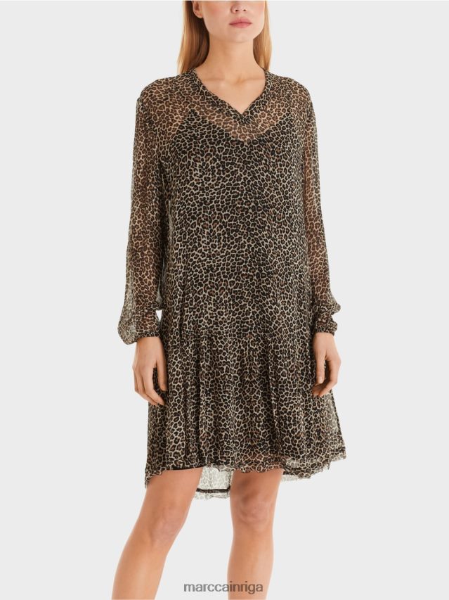 apģērbs pūderkrēms VRBHXD48 Marc Cain viegla viskozes krepa kleita