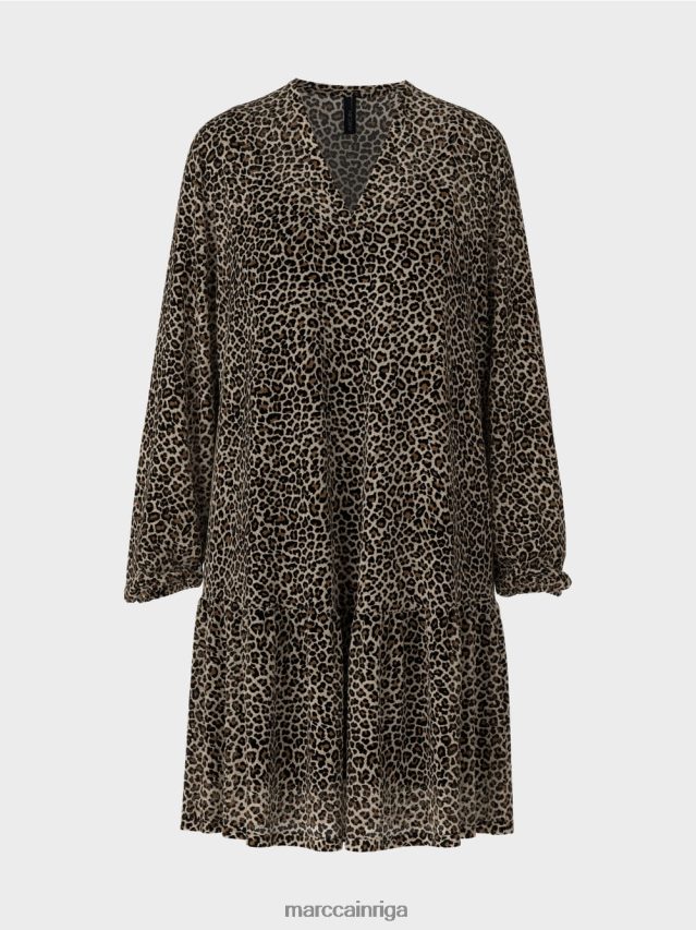 apģērbs pūderkrēms VRBHXD48 Marc Cain viegla viskozes krepa kleita