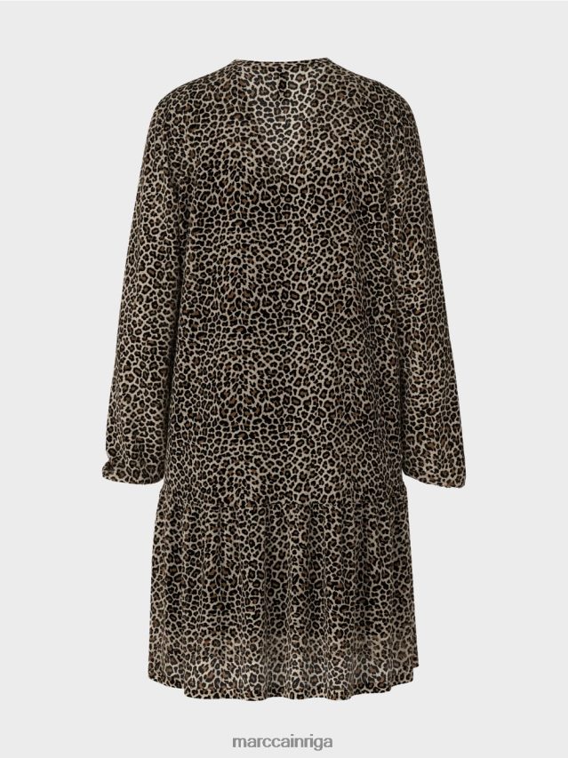 apģērbs pūderkrēms VRBHXD48 Marc Cain viegla viskozes krepa kleita