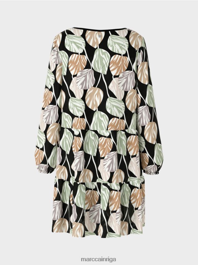 apģērbs pulveris piparmētra VRBHXD137 Marc Cain kleita ar visu lapu motīvu