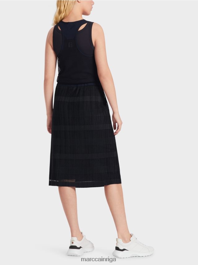 apģērbs pusnakts zils VRBHXD55 Marc Cain sportiska kleita ar ielocēm