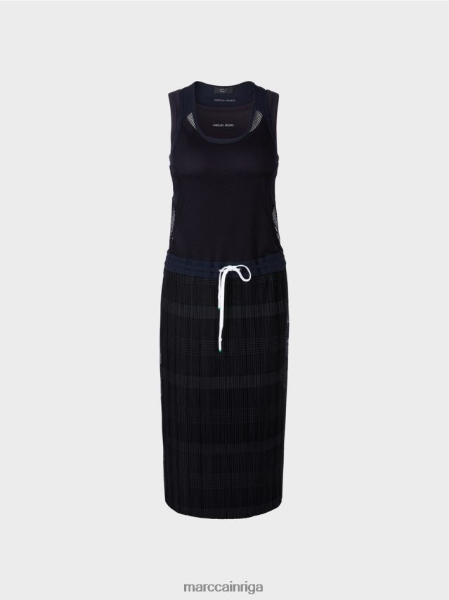 apģērbs pusnakts zils VRBHXD55 Marc Cain sportiska kleita ar ielocēm