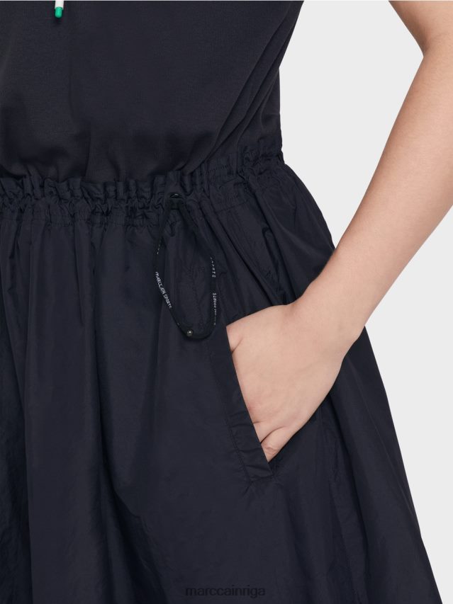 apģērbs pusnakts zils VRBHXD56 Marc Cain vienkārša kleita ar auklām