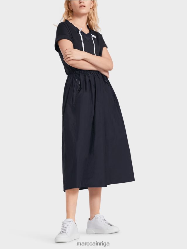 apģērbs pusnakts zils VRBHXD56 Marc Cain vienkārša kleita ar auklām