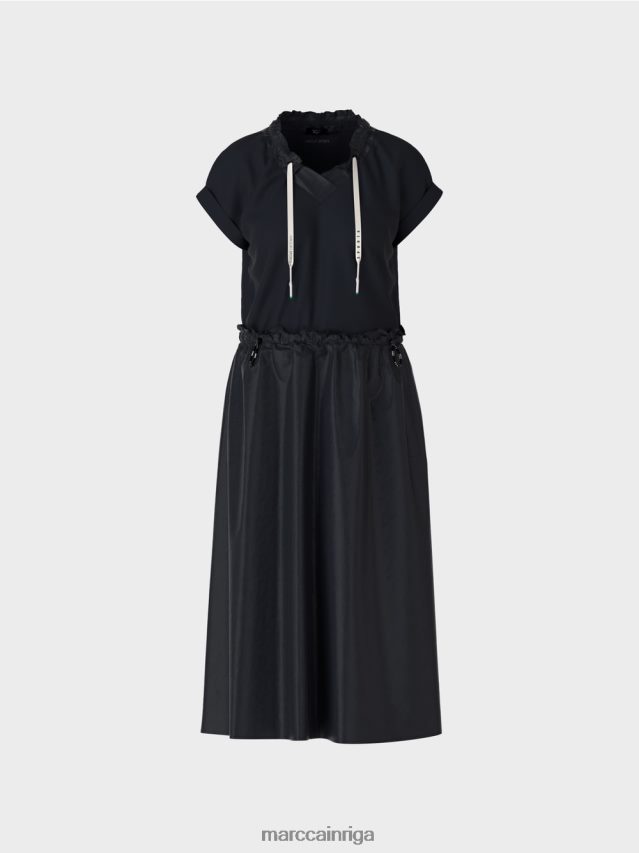 apģērbs pusnakts zils VRBHXD56 Marc Cain vienkārša kleita ar auklām