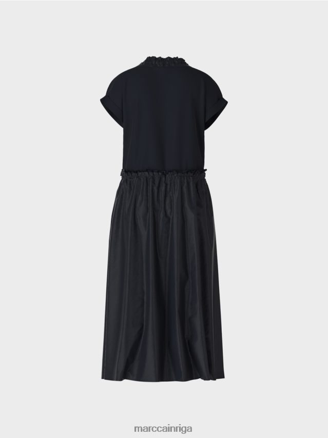 apģērbs pusnakts zils VRBHXD56 Marc Cain vienkārša kleita ar auklām