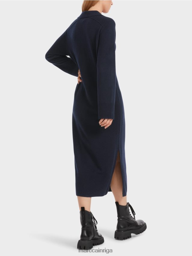 apģērbs pusnakts zils VRBHXD5 Marc Cain gara adīta \"pārdomāt kopā\" ​​kleita