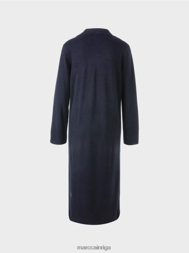 apģērbs pusnakts zils VRBHXD5 Marc Cain gara adīta \"pārdomāt kopā\" ​​kleita