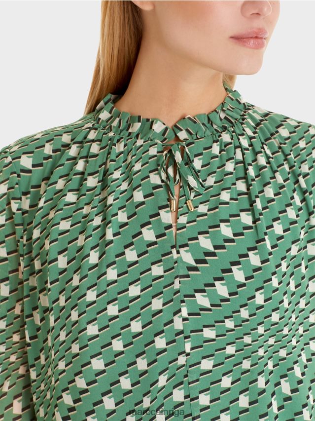 apģērbs sūnu zaļa VRBHXD129 Marc Cain kleita ar grafisku rakstu