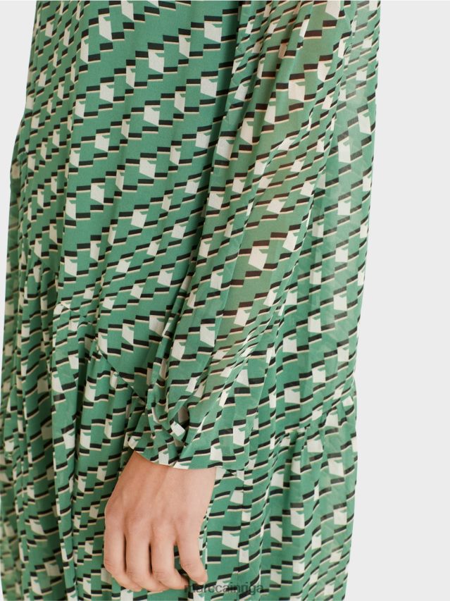 apģērbs sūnu zaļa VRBHXD129 Marc Cain kleita ar grafisku rakstu