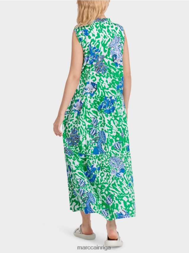 apģērbs spilgta bazilika lapa VRBHXD54 Marc Cain apdrukāta kleita ar volāniem