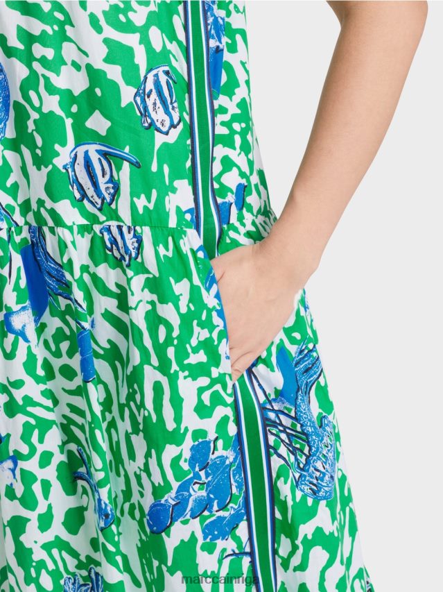 apģērbs spilgta bazilika lapa VRBHXD54 Marc Cain apdrukāta kleita ar volāniem
