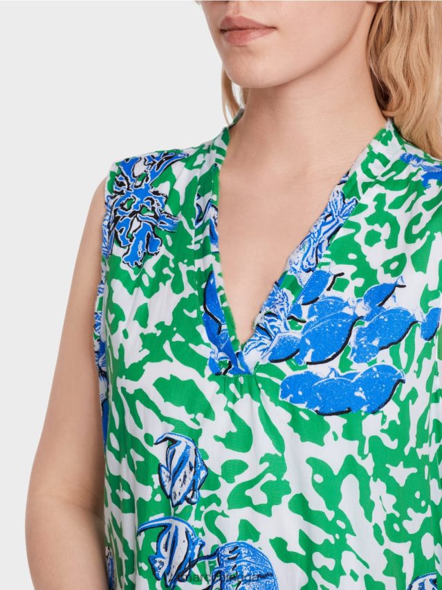 apģērbs spilgta bazilika lapa VRBHXD54 Marc Cain apdrukāta kleita ar volāniem