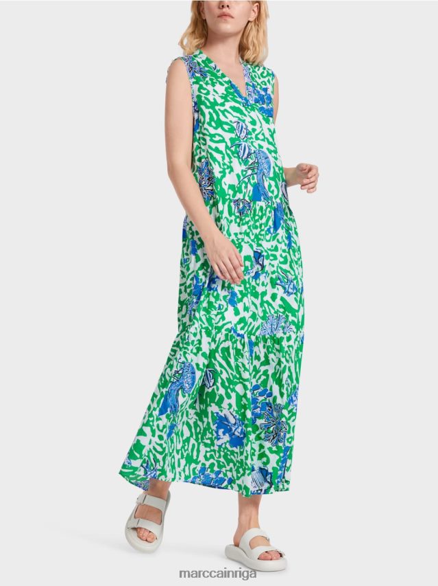 apģērbs spilgta bazilika lapa VRBHXD54 Marc Cain apdrukāta kleita ar volāniem